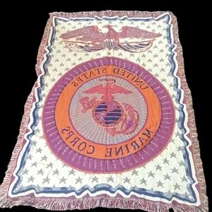 Simply Home Tapestry Throw U.S. Marine Triple Layer Blanket 45" x 66"‎